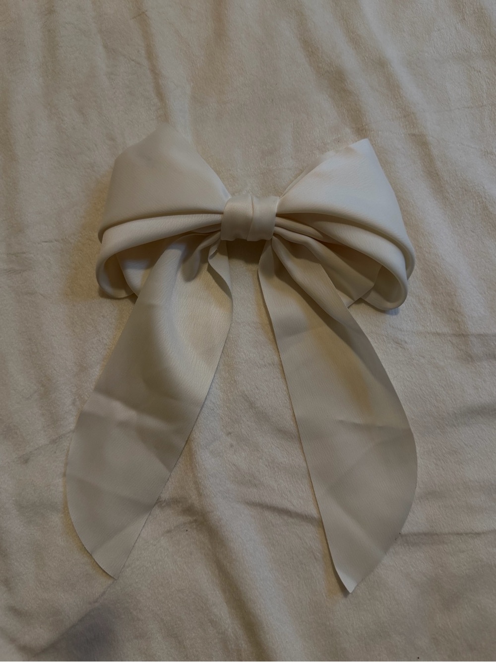 White Satin Bow Hair Clip